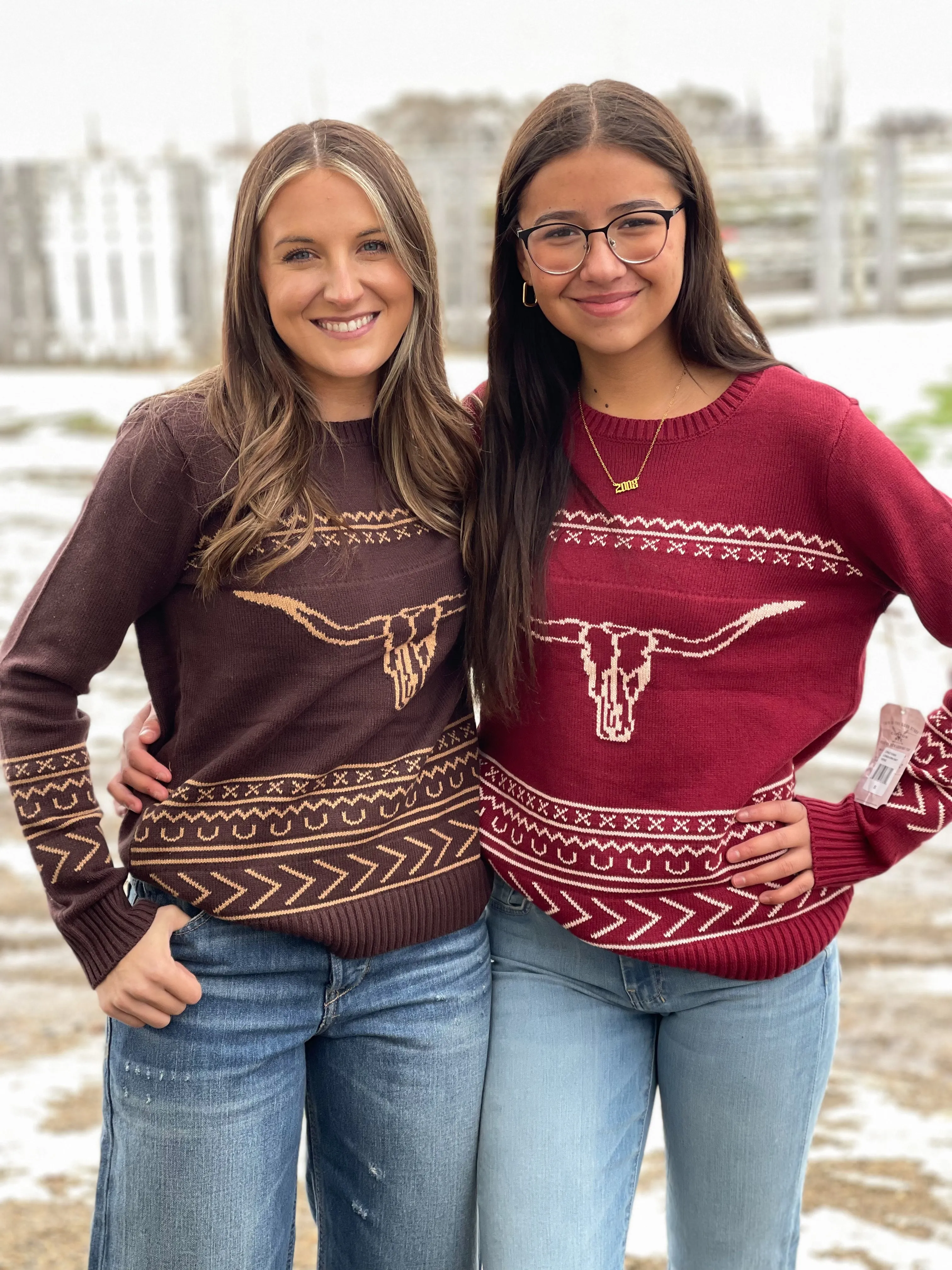 The Longhorn Sweater - Wine