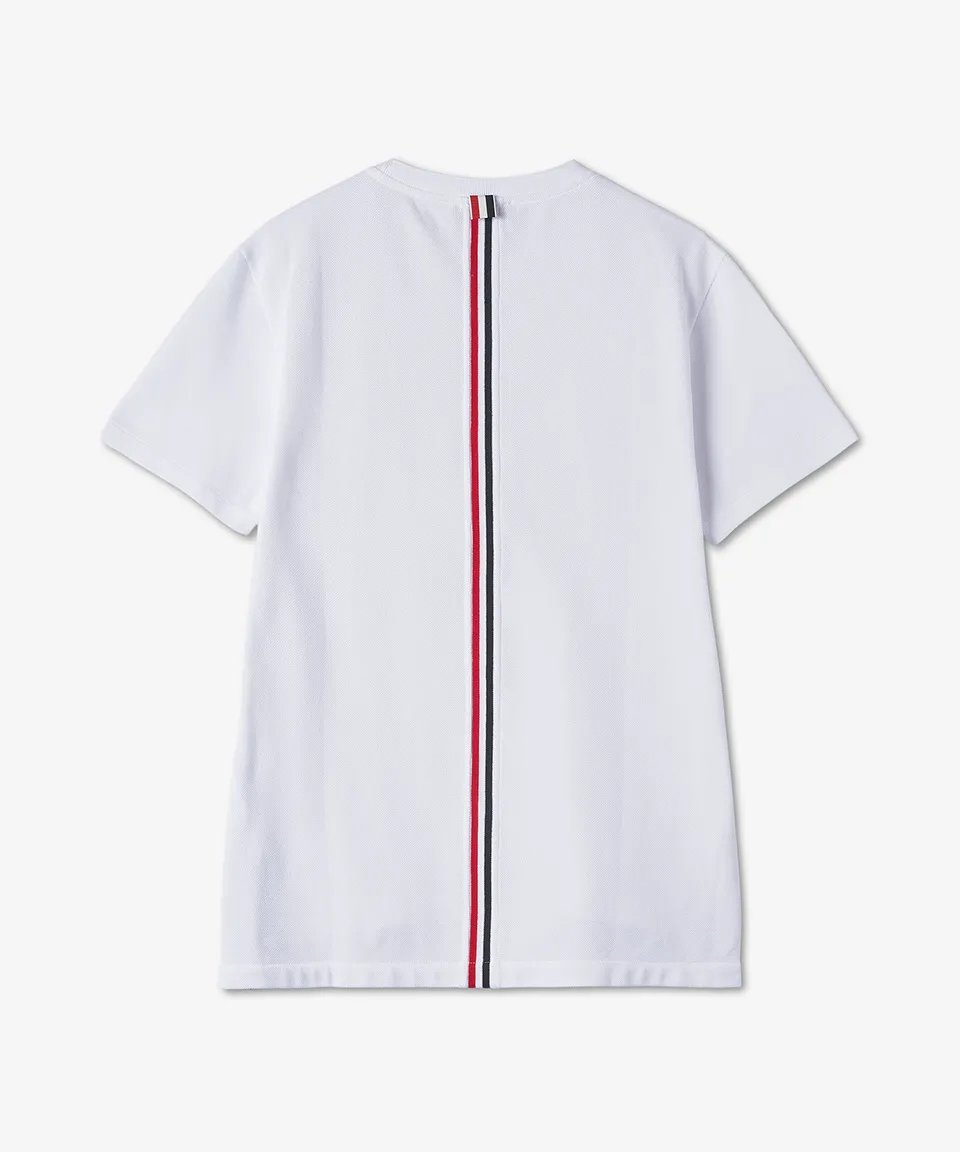 THOM BROWNE  |Crew Neck Stripes Street Style Plain Cotton Short Sleeves