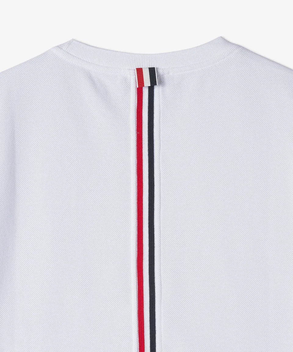 THOM BROWNE  |Crew Neck Stripes Street Style Plain Cotton Short Sleeves