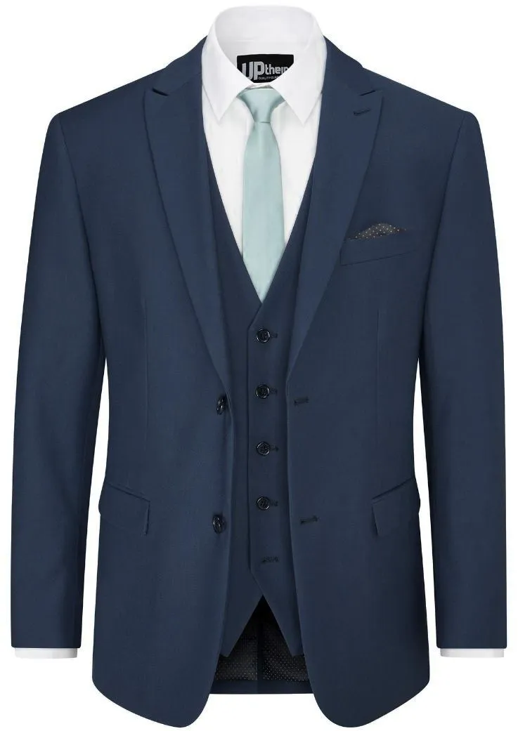 Uptheir London Single Breasted Formal Suit Jacket - Navy