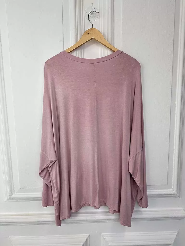 V-Neck Dawny Jersey Top - Blush