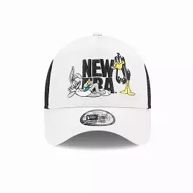 WARNER BROTHERS BUGS BUNNY DAFFY DUCK STONE A-FRAME TRUCKER CAP 'CREAM'