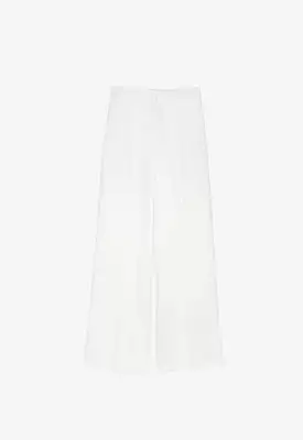 Wide Leg Solid Straight Trouser