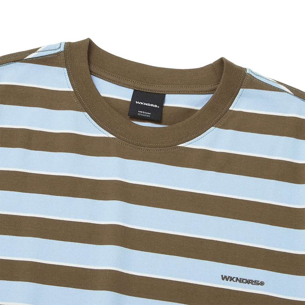 WKNDRS  |Crew Neck Stripes Unisex Street Style Cotton Short Sleeves