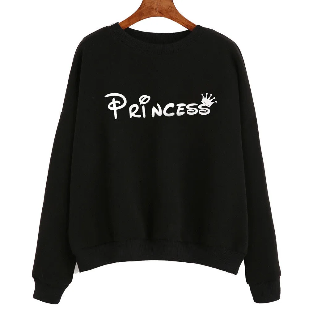 Women long Sleeve Hoody Letter Print Sweatshirt Pullovers Black Harajuku Hoodies for Women Sudaderas mujer Feida