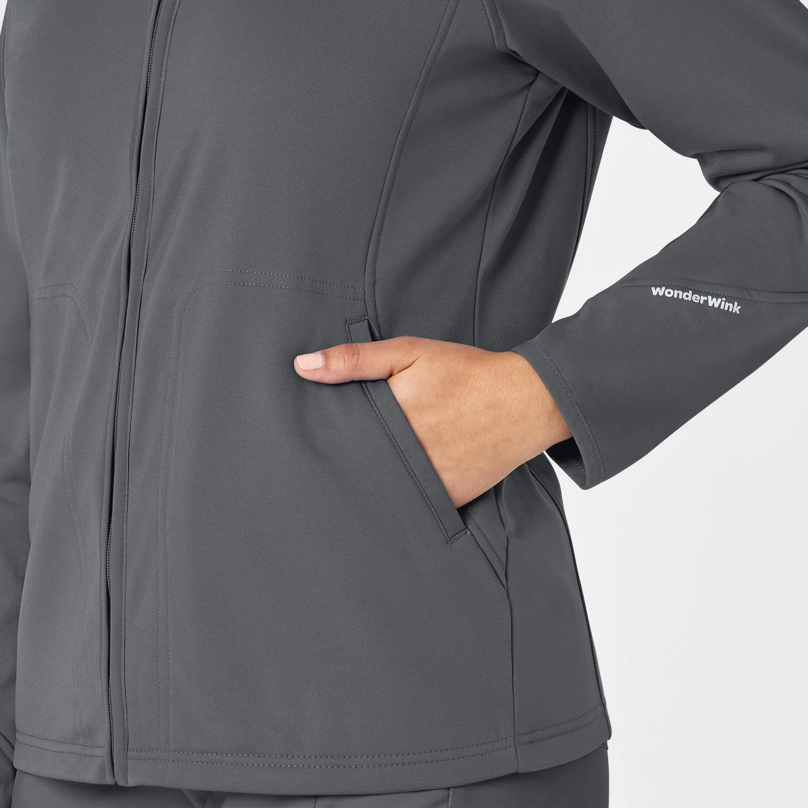 Women's Fleece Full Zip Jacket - Pewter