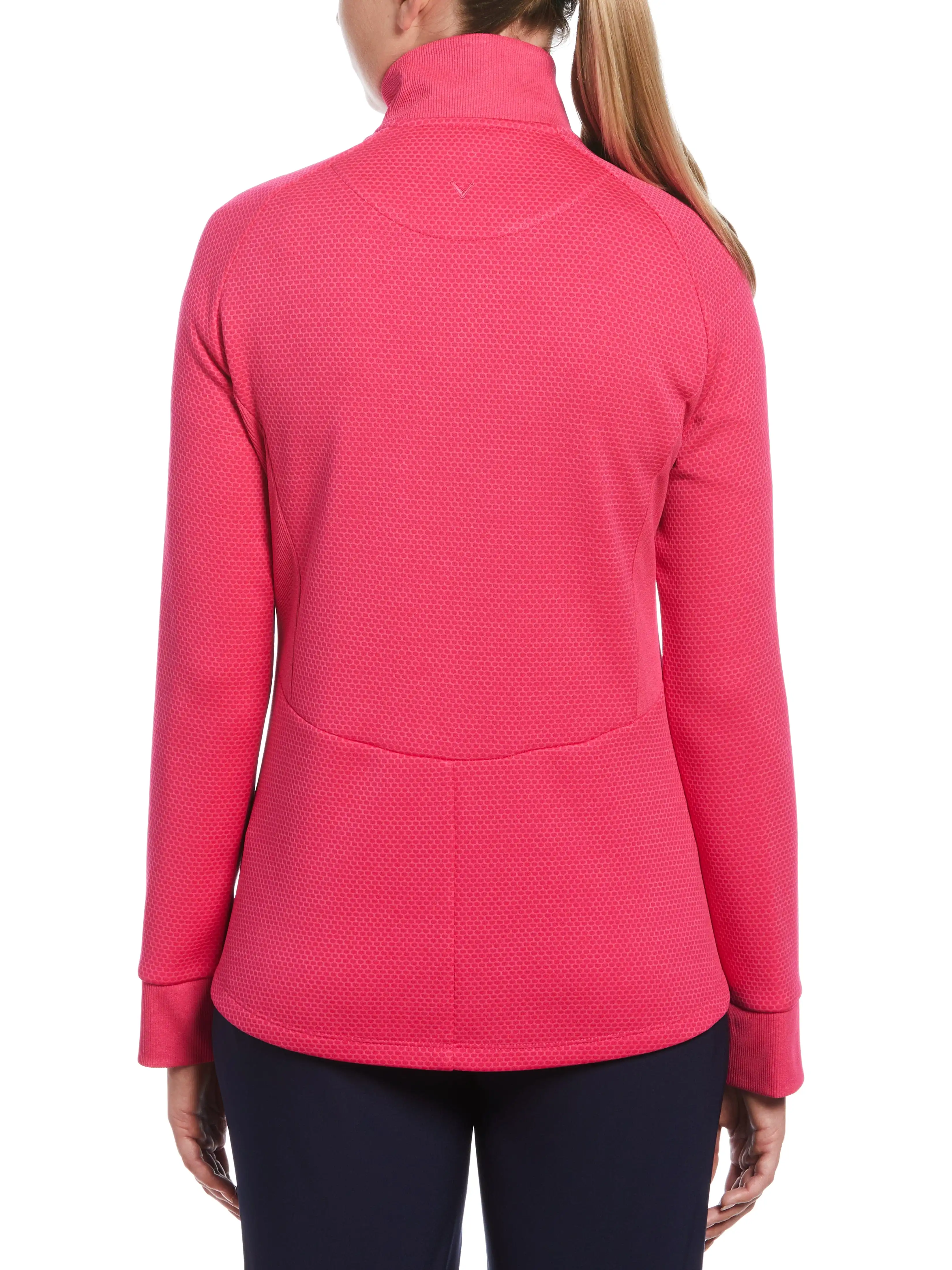 Womens Hexagon Heather Fleece Golf Jacket