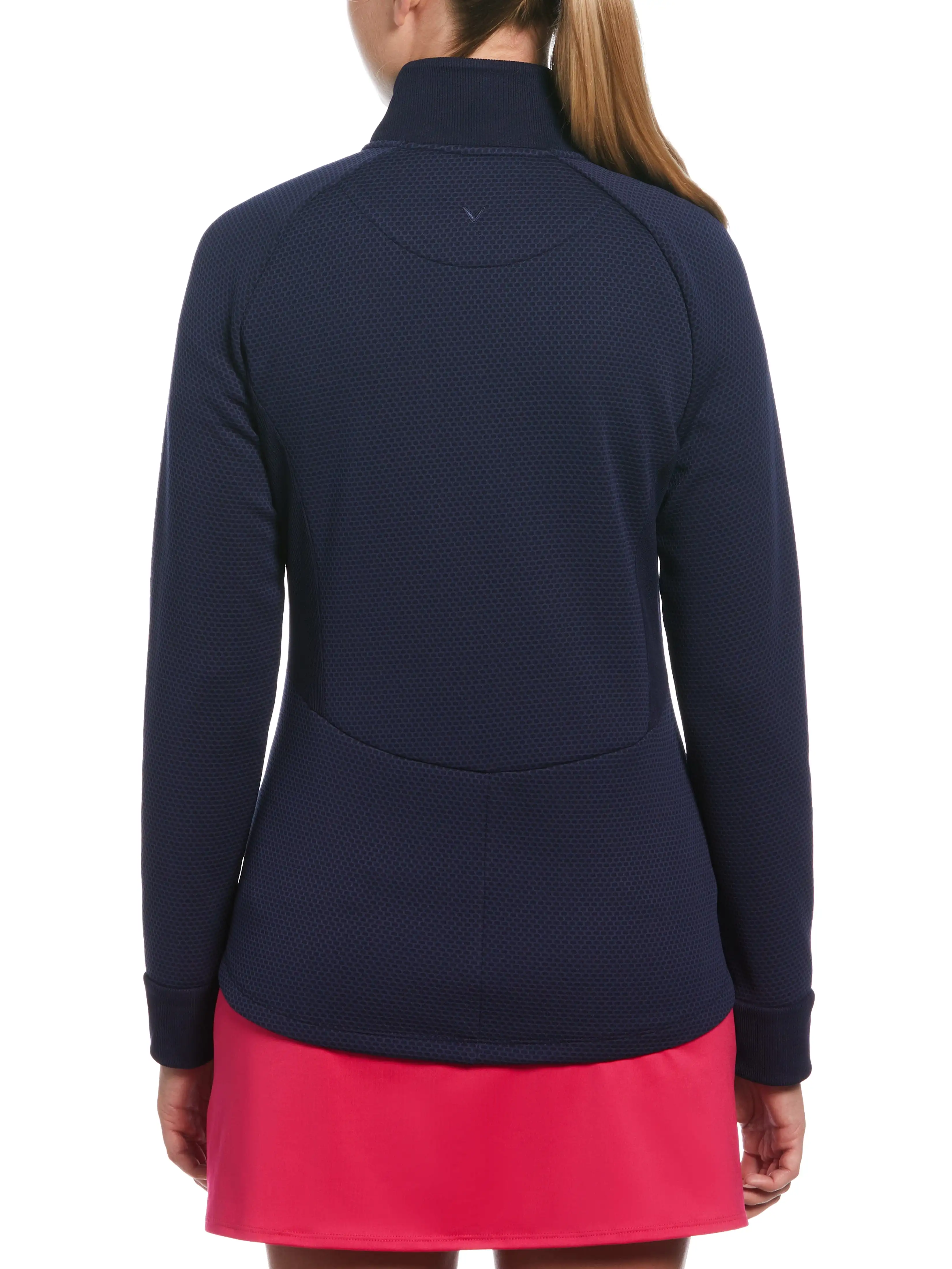 Womens Hexagon Heather Fleece Golf Jacket